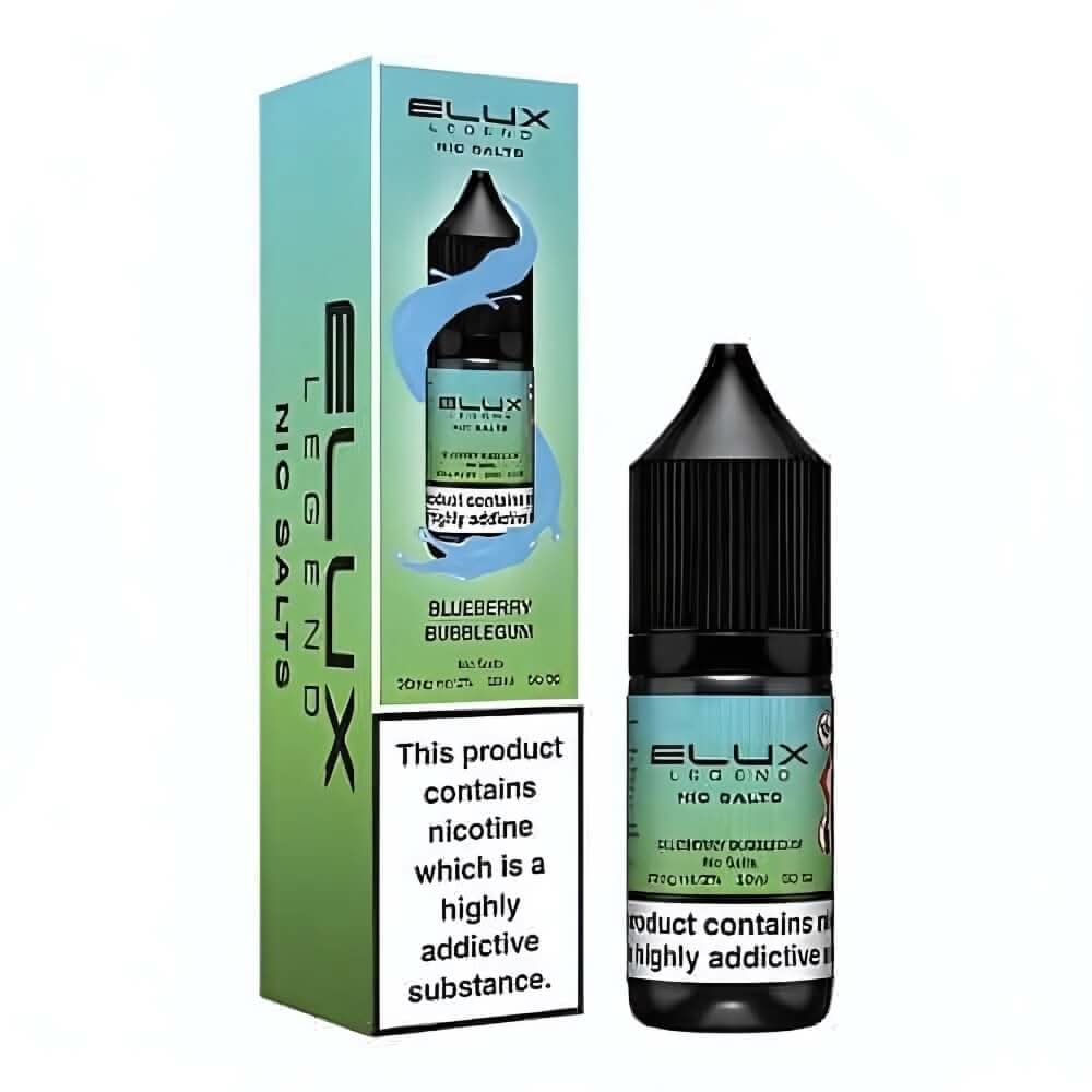 Elux Legend NIC Salt 10ml - Blueberry Bubblegum - Eliquid Base - Blueberry Bubblegum