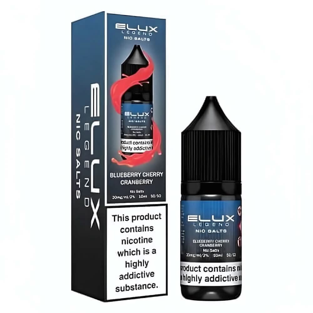 Elux Legend NIC Salt 10ml - Blueberry Cherry Cranberry - Eliquid Base - Blueberry Cherry Cranberry