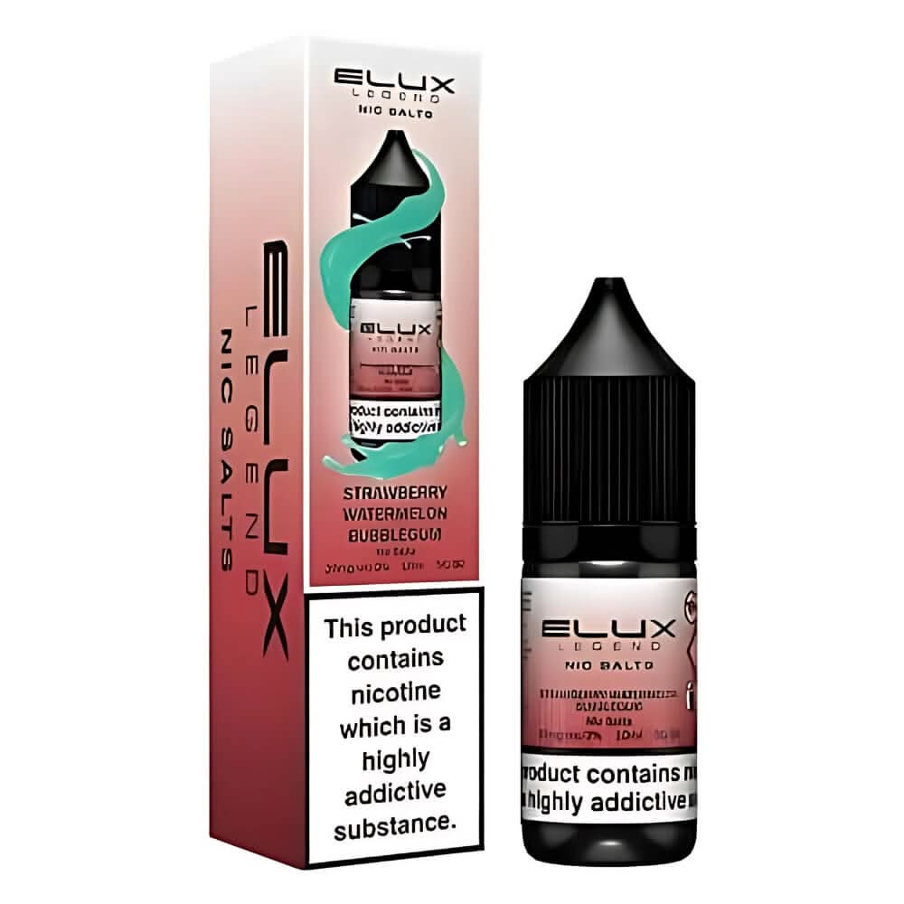 Elux Legend NIC Salt 10ml - Strawberry Watermelon Bubblegum - Eliquid Base - Strawberry Watermelon Bubblegum