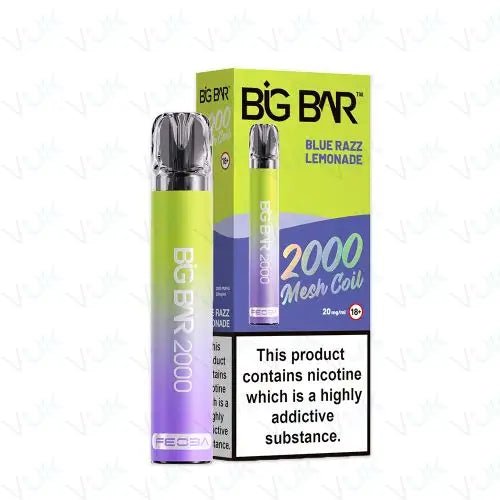 FEOBA Big Bar 2000 Disposable Vape Device - Eliquid Base - Blue Razz lemonade