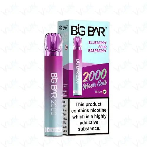 FEOBA Big Bar 2000 Disposable Vape Device - Eliquid Base - Blueberry Sour Raspberry