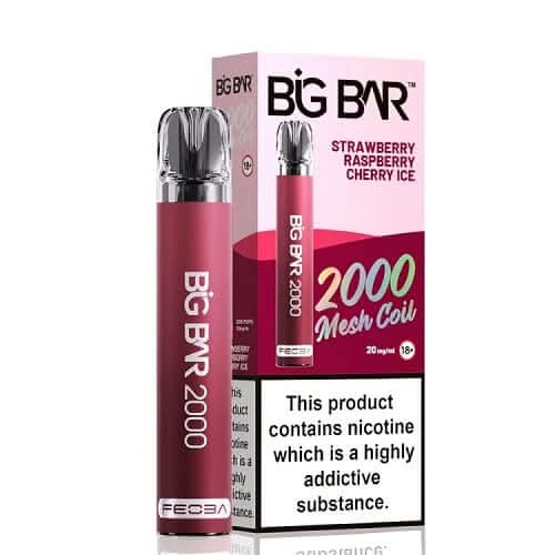 Feoba Big Bar 2000 Disposable Vape  Device 20MG  - Strawberry Raspberry Cherry Ice