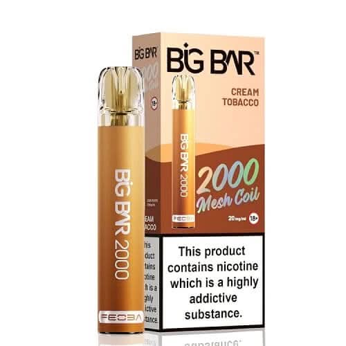 Feoba Big Bar 2000 Disposable Vape  Device 20MG - Cream Tobacco