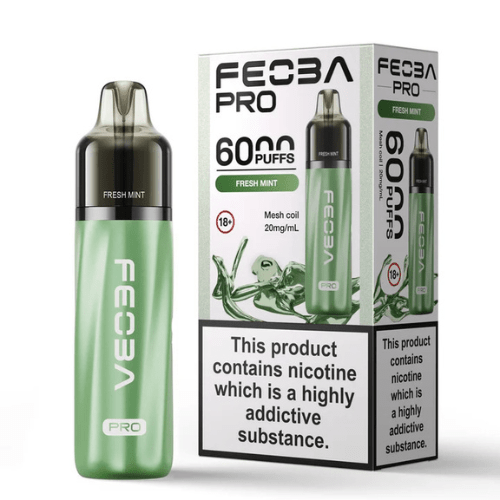 Feoba Pro 6000 Disposable Device 20MG - Pack of 5 - Eliquid Base - Fresh Mint
