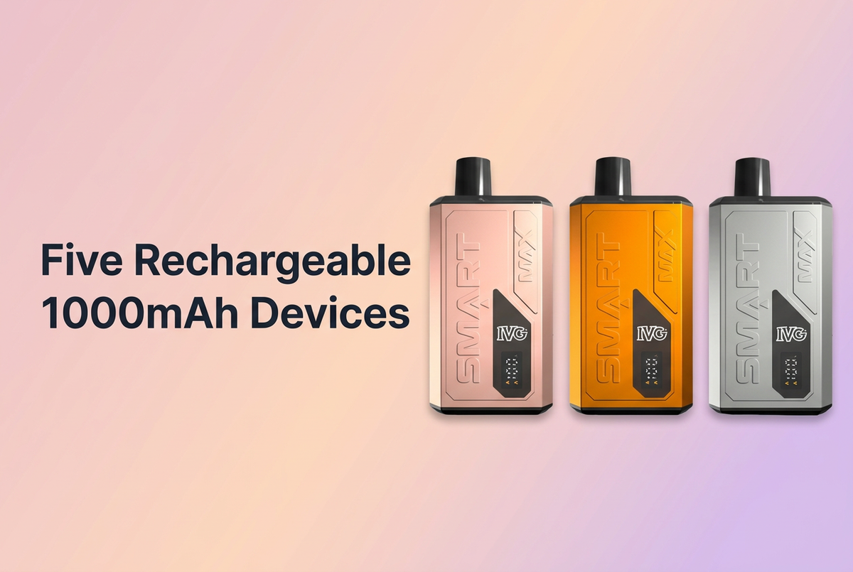 Five Rechargeable 1000mAh Devices