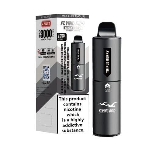 Flying Bird Max Pro 3000 Puffs Disposable Vape - 20MG - Eliquid Base - Dark Grey Series