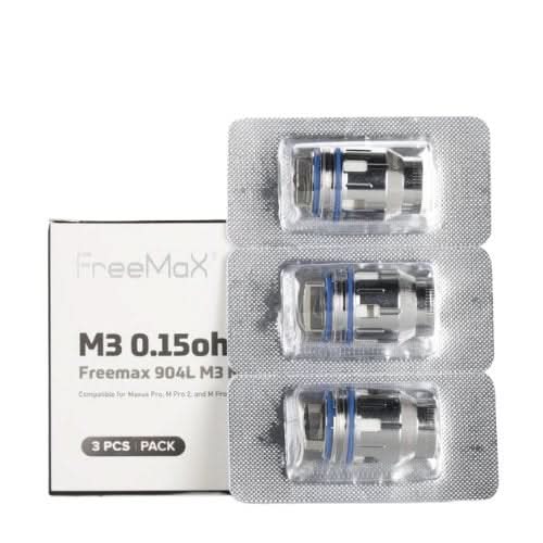 FreeMax Maxus Pro 904L M Replacement Coils (3Pcs) - Eliquid Base - 0.15 ohm 904L M3 Triple Mesh