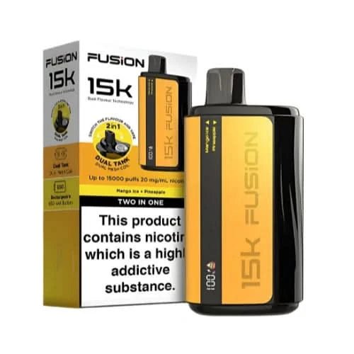 Fusion 15000 Puffs 2 In 1 Disposable Vape Device 20mg - Eliquid Base - Mango Ice / Pineapple