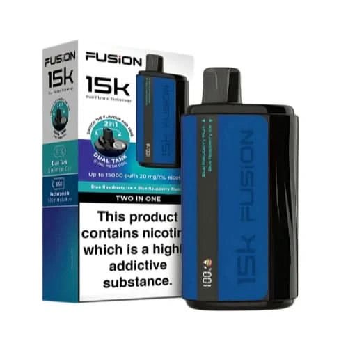 Fusion 15000 Puffs 2 In 1 Disposable Vape Device 20mg - Eliquid Base - Blue Raspberry Plum / Blue Raspberry Ice