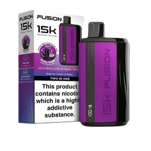Fusion 15000 Puffs 2 In 1 Disposable Vape Device 20mg - Eliquid Base - Grape Ice / Grape Ice Shisha