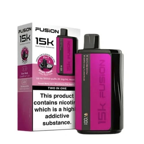Fusion 15000 Puffs 2 In 1 Disposable Vape Device 20mg - Eliquid Base - Forest Berry Ice / Strawberry Pink Apple