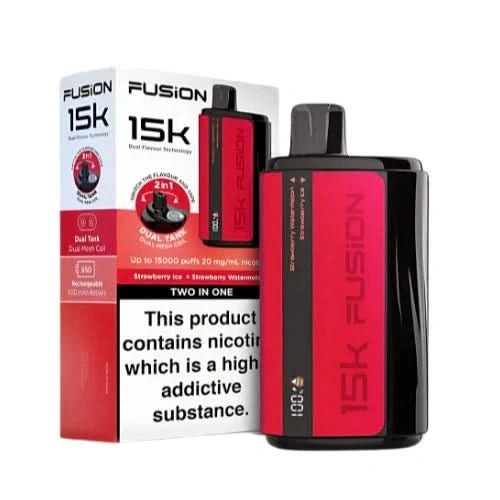 Fusion 15000 Puffs 2 In 1 Disposable Vape Device 20mg - Eliquid Base - Strawberry Ice / Strawberry Watermelon