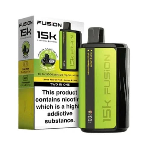 Fusion 15000 Puffs 2 In 1 Disposable Vape Device 20mg - Eliquid Base - Lemon Passion Fruit / Lemon Lime