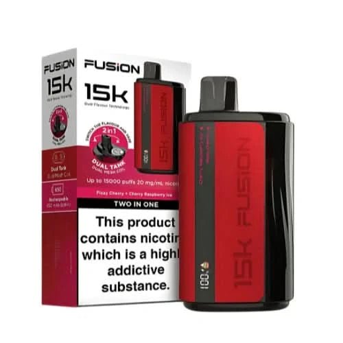 Fusion 15000 Puffs 2 In 1 Disposable Vape Device 20mg - Eliquid Base - Fizzy Cherry / Cherry Raspberry