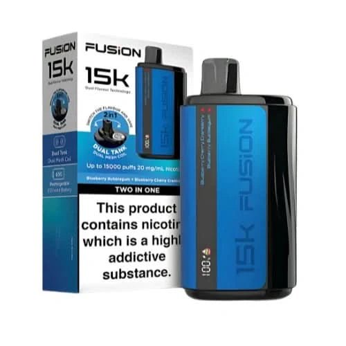 Fusion 15000 Puffs 2 In 1 Disposable Vape Device 20mg - Eliquid Base - Blueberry Bubblegum / Blueberry Cherry Cranberry