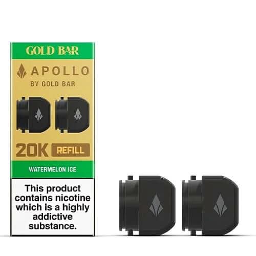 Gold Bar Apollo 20000 Replacement Pods - Eliquid Base - Watermelon Ice