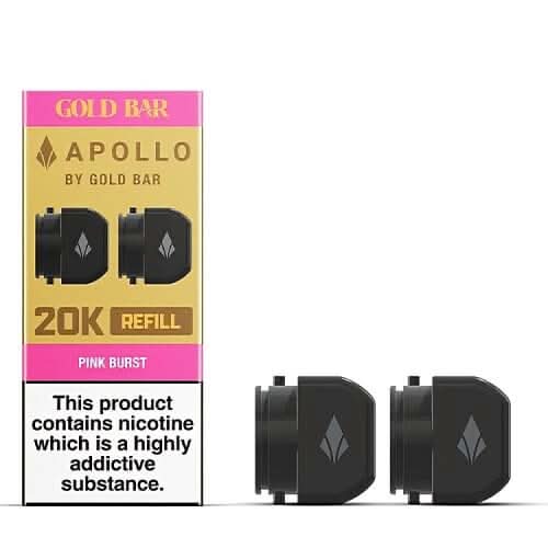 Gold Bar Apollo 20000 Replacement Pods - Eliquid Base - Pink Burst