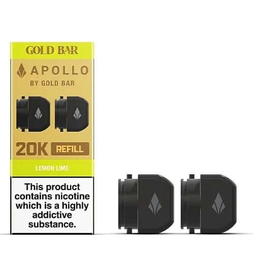 Gold Bar Apollo 20000 Replacement Pods - Eliquid Base - Lemon Lime