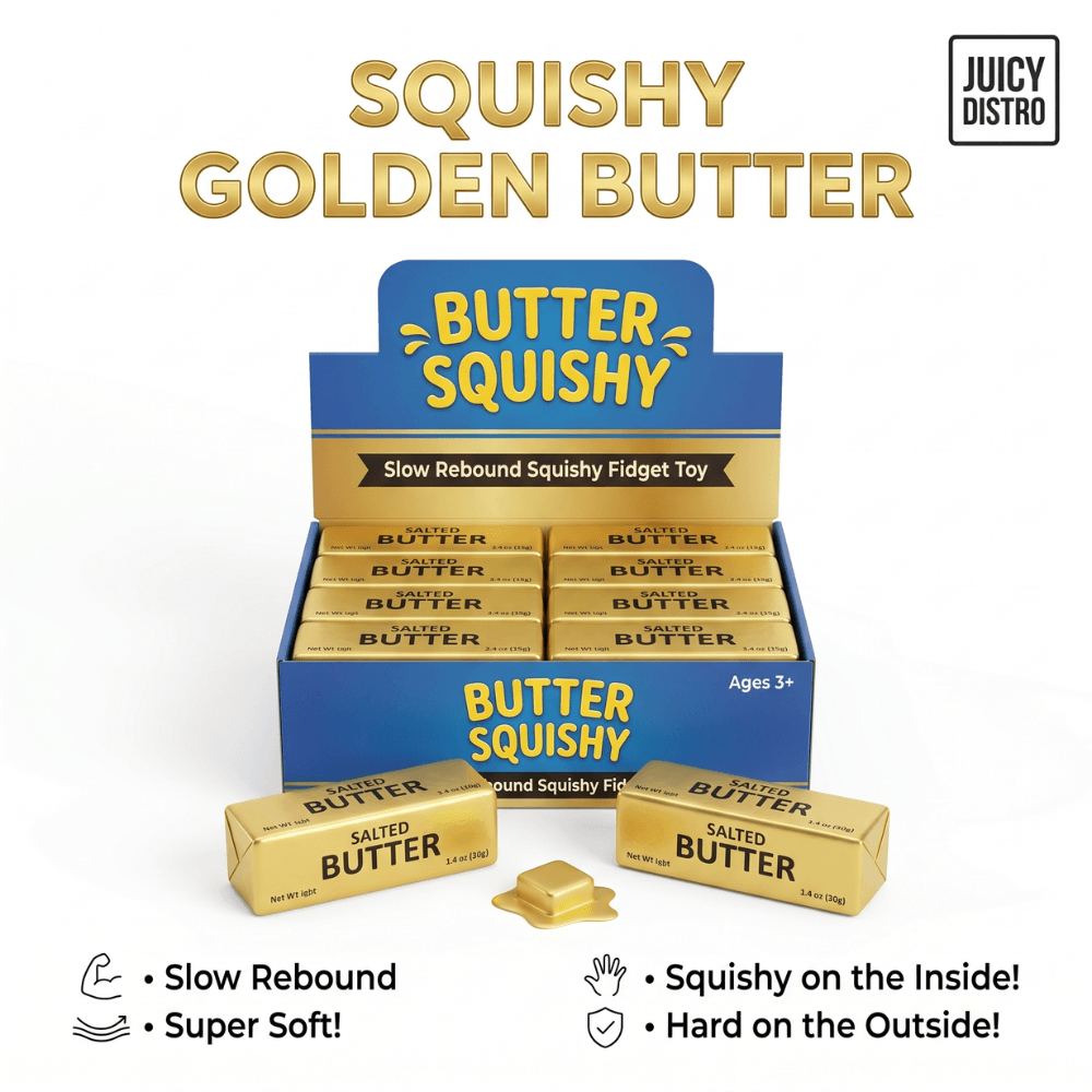 Golden Butter Squishy Super Soft Slow Rebound Fidget & Stress Relief Toy - Vapewholesalesupplier