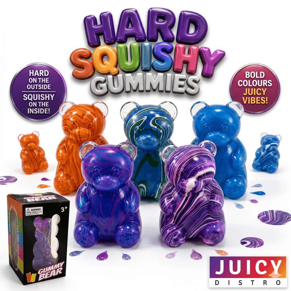 Hard Squishy Gummies Bear Super Solid Sensory Stress Relief Squeeze Toy - Vapewholesalesupplier