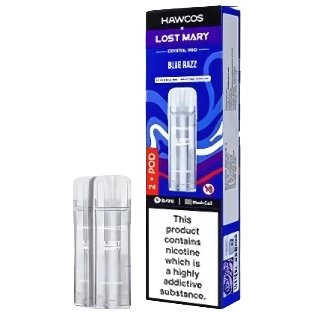 Hawcos x Lost Mary Crystal Pro Prefilled Pods - Eliquid Base - Blue Razz