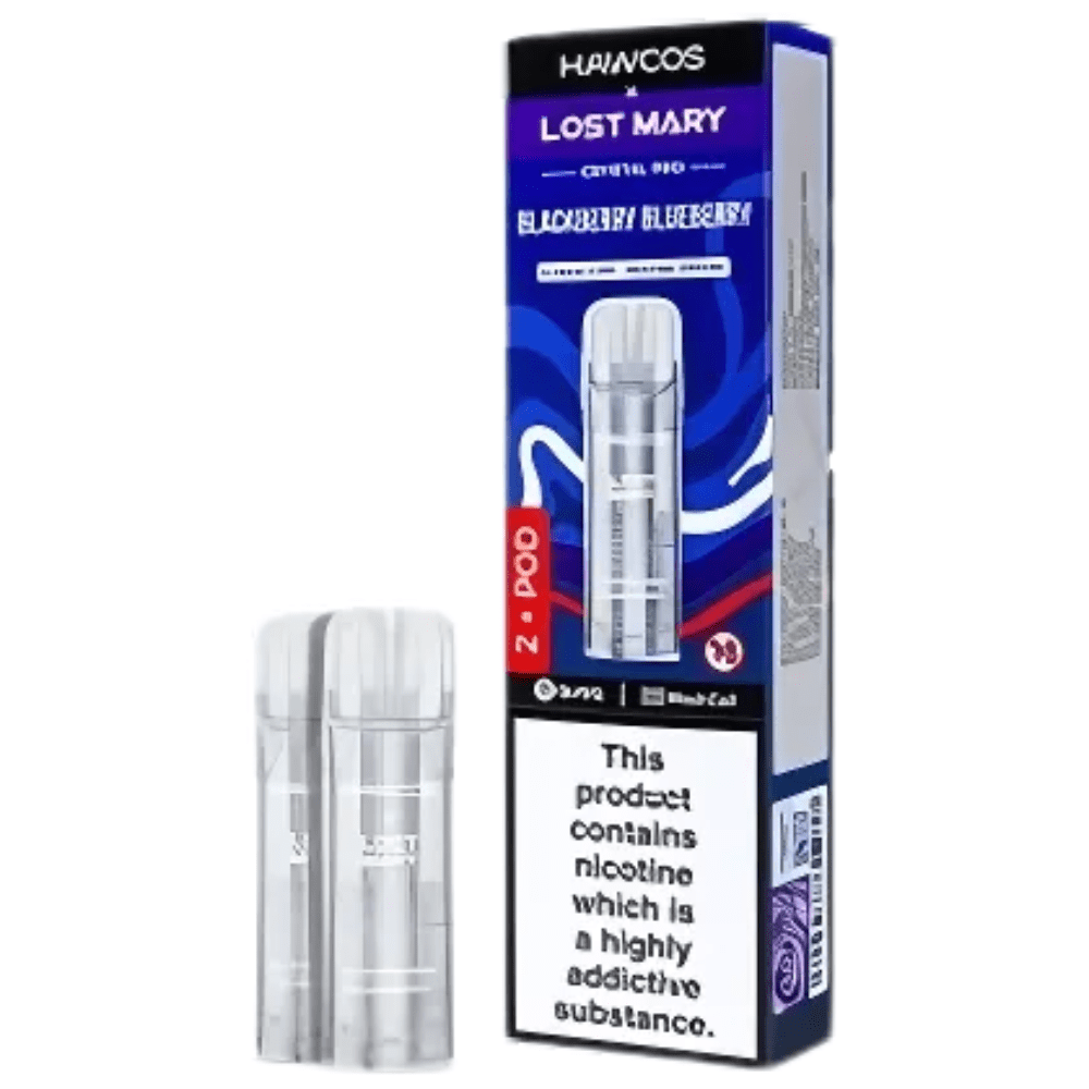 Hawcos x Lost Mary Crystal Pro Prefilled Pods - Eliquid Base - Blackberry Blueberry