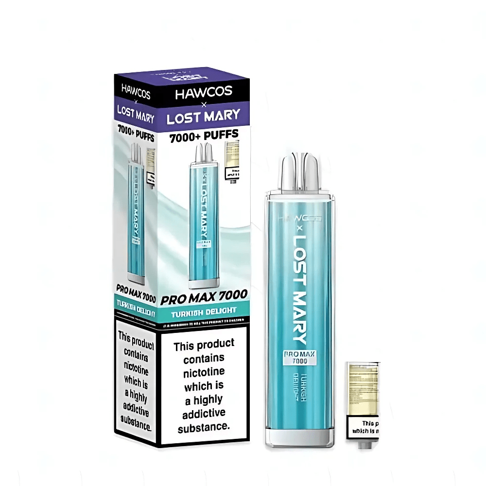 Hawcos x Lost Mary Pro Max 7000 disposable vape Device - Eliquid Base - Turkish Delight