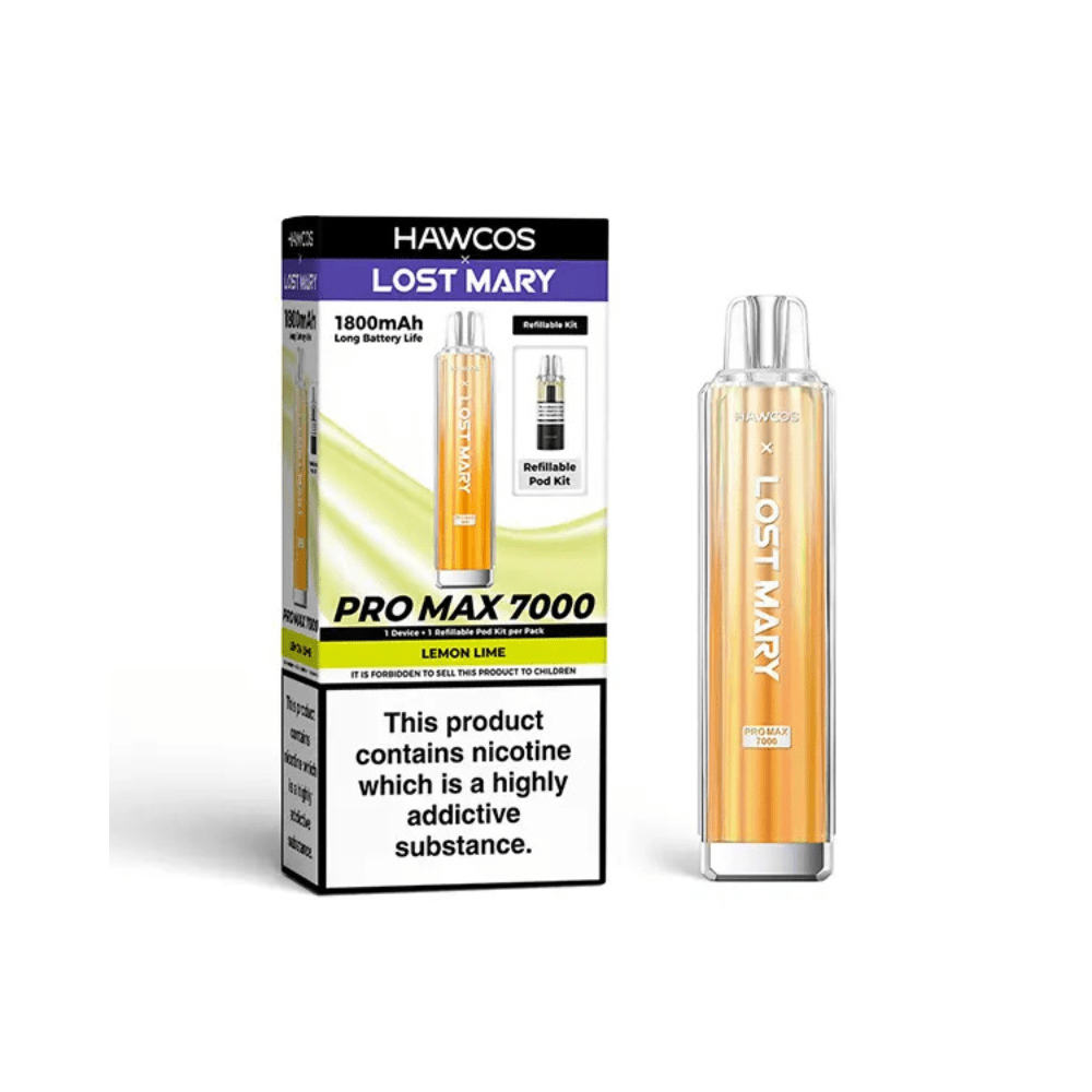 Hawcos x Lost Mary Pro Max 7000 Prefilled Pod Kit - Eliquid Base - Lemon Lime