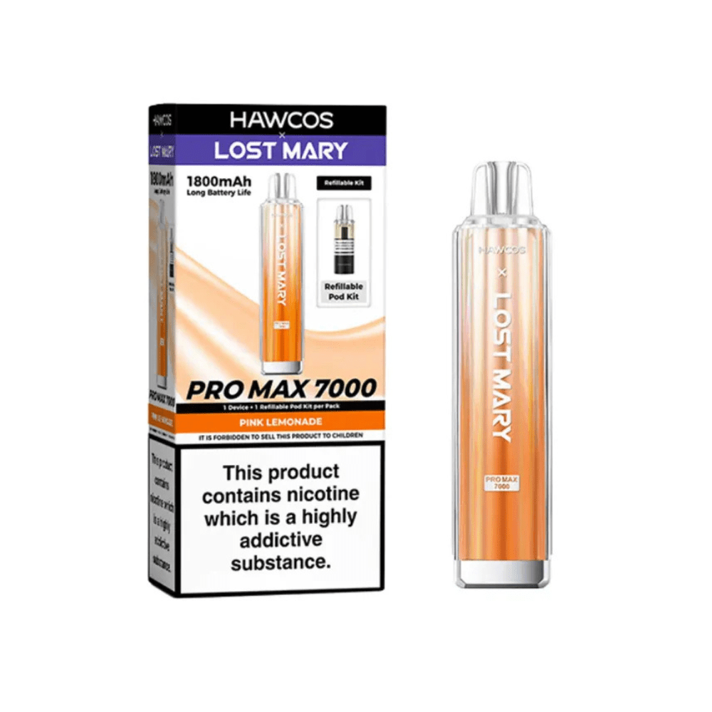 Hawcos x Lost Mary Pro Max 7000 Prefilled Pod Kit - Eliquid Base - Pink Lemonade