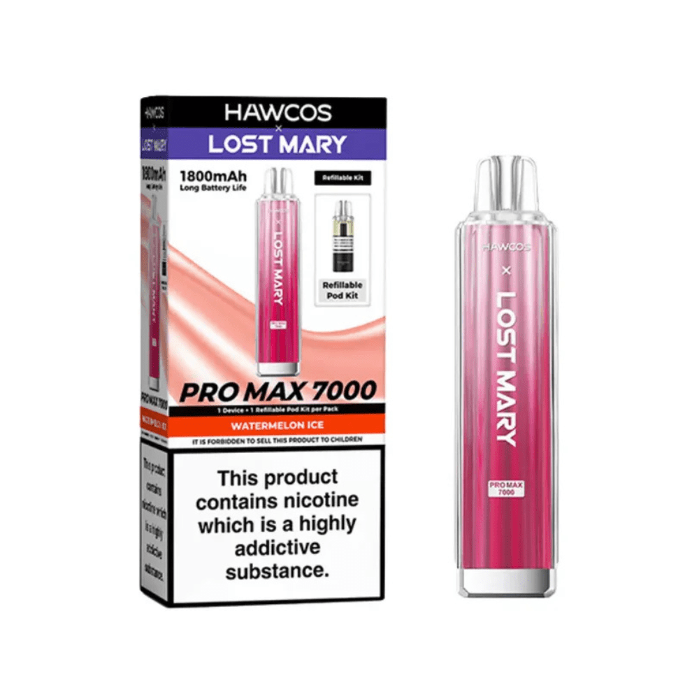 Hawcos x Lost Mary Pro Max 7000 Prefilled Pod Kit - Eliquid Base - Watermelon Ice