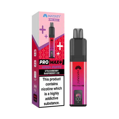 Hayati Pro Max Plus 6000 Disposable Vape Device  20mg  ,   Strawberry Raspberry Ice