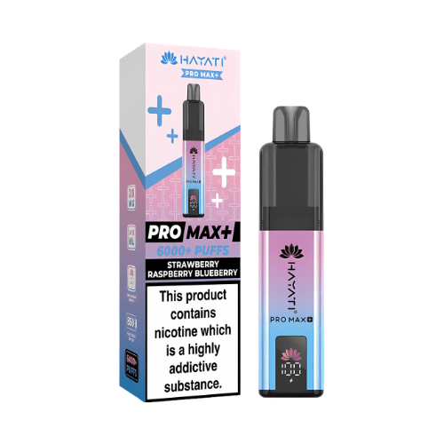 Hayati Pro Max Plus 6000 Disposable Vape Device  20mg  ,   Strawberry Raspberry Blueberry