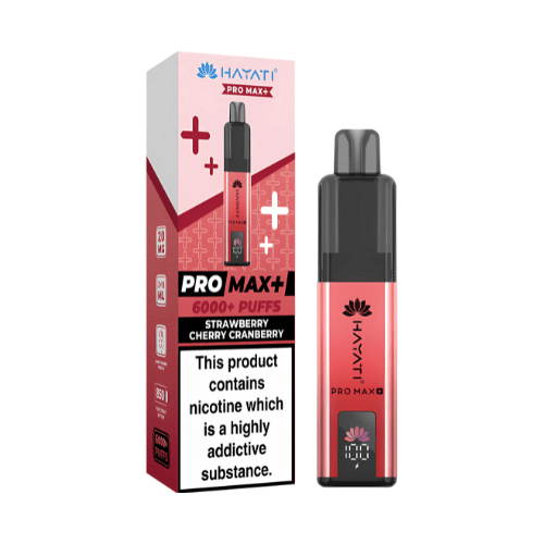Hayati Pro Max Plus 6000 Disposable Vape Device  20mg  ,   Strawberry Cherry Cranberry