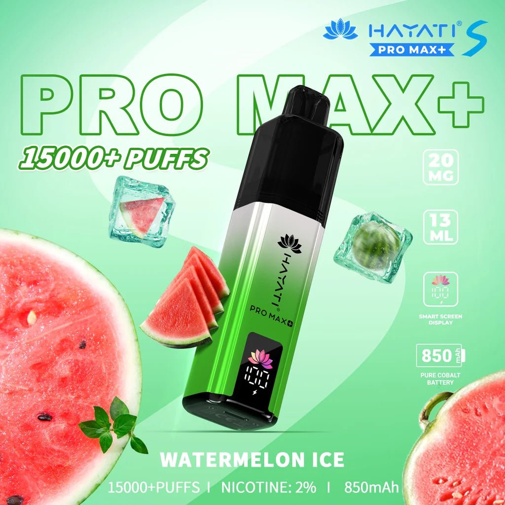 Hayati Pro Max+ S 15000 Puffs Prefilled Pod Kit - Eliquid Base - Watermelon Ice
