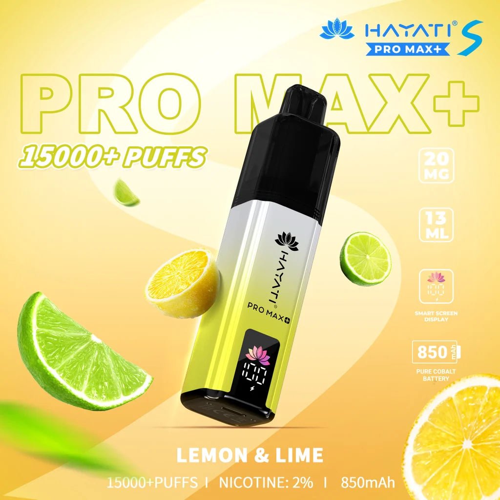 Hayati Pro Max+ S 15000 Puffs Prefilled Pod Kit - Eliquid Base - Lemon & Lime