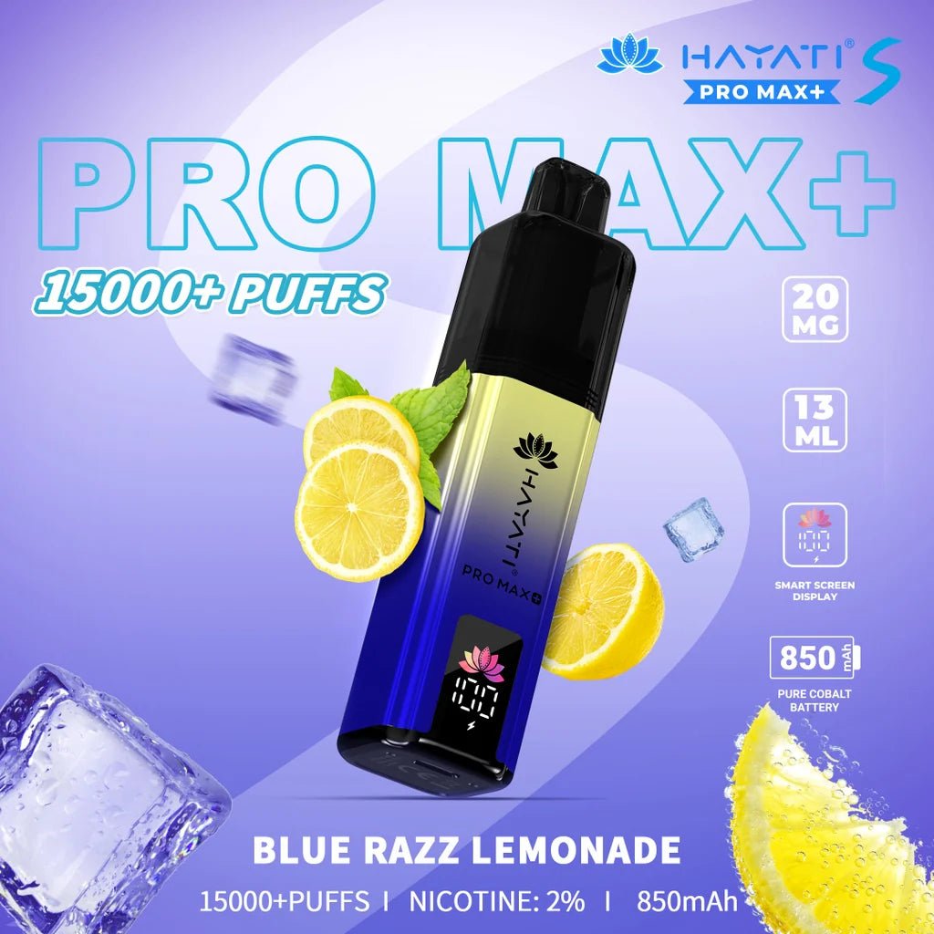 Hayati Pro Max+ S 15000 Puffs Prefilled Pod Kit - Eliquid Base - Blue Razz Lemonade