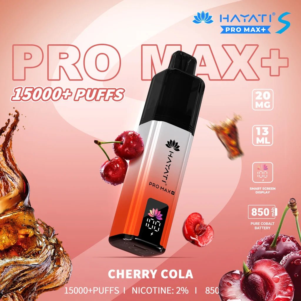 Hayati Pro Max+ S 15000 Puffs Prefilled Pod Kit - Eliquid Base - Cherry Cola