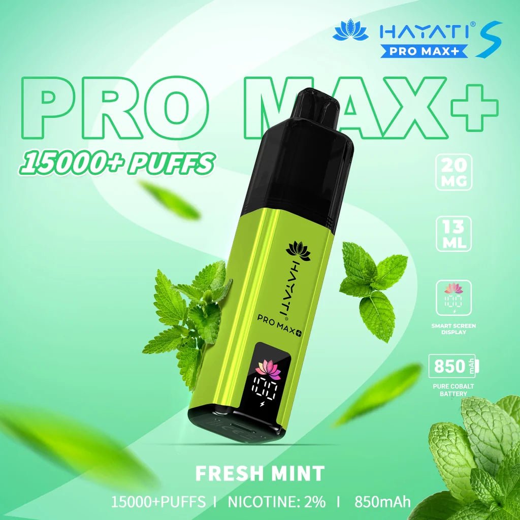 Hayati Pro Max+ S 15000 Puffs Prefilled Pod Kit - Eliquid Base - Fresh Mint