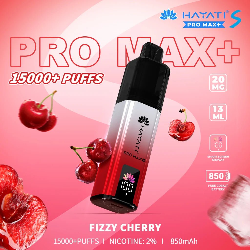 Hayati Pro Max+ S 15000 Puffs Prefilled Pod Kit - Eliquid Base - Fizzy Cherry