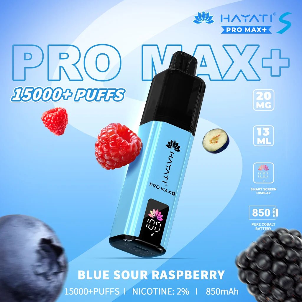 Hayati Pro Max+ S 15000 Puffs Prefilled Pod Kit - Eliquid Base - Blue Sour Raspberry