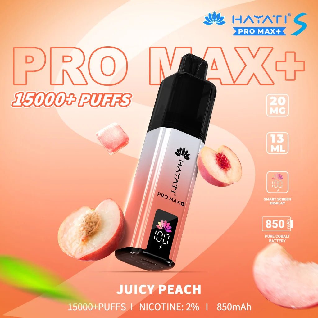 Hayati Pro Max+ S 15000 Puffs Prefilled Pod Kit - Eliquid Base - Juicy peach