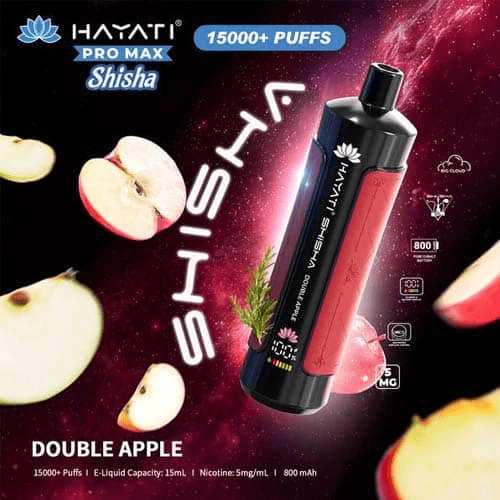 Hayati Pro Max Shisha 15k Disposable Vape Device - Eliquid Base - Double Apple