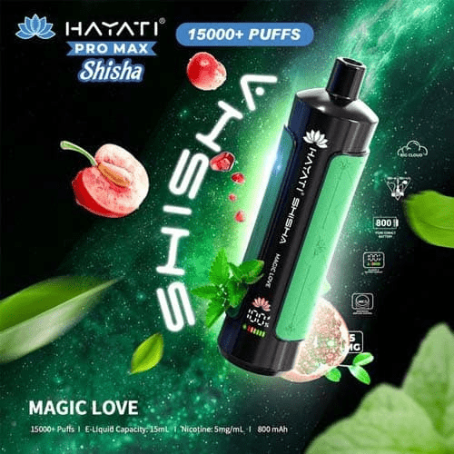 Hayati Pro Max Shisha 15k Disposable Vape Device - Eliquid Base - Magic Love