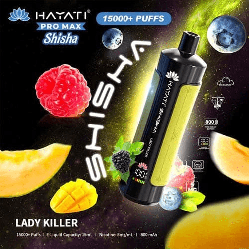 Hayati Pro Max Shisha 15k Disposable Vape Device - Eliquid Base - Lady killer