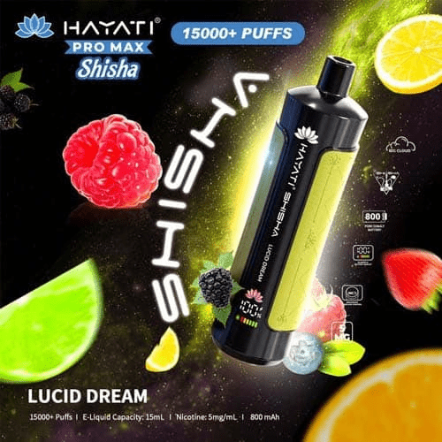 Hayati Pro Max Shisha 15k Disposable Vape Device - Eliquid Base - Lucid Dream