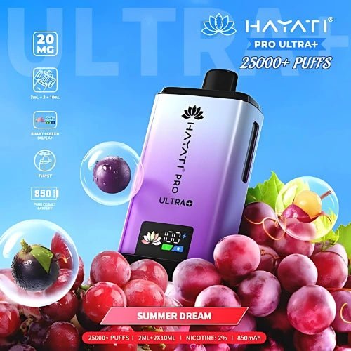 Hayati Pro Ultra Plus 25000 Disposable Vape Device - 20MG - Pack Of 5 - Eliquid Base - Summer Dream