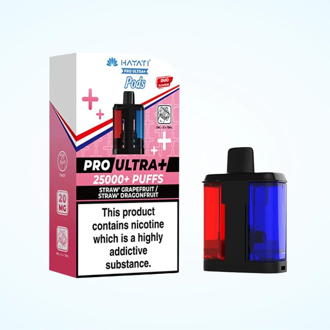 Hayati Pro Ultra Plus 25K Prefilled Pods - Eliquid Base - Straw Grapefruit / Straw Dragonfruit