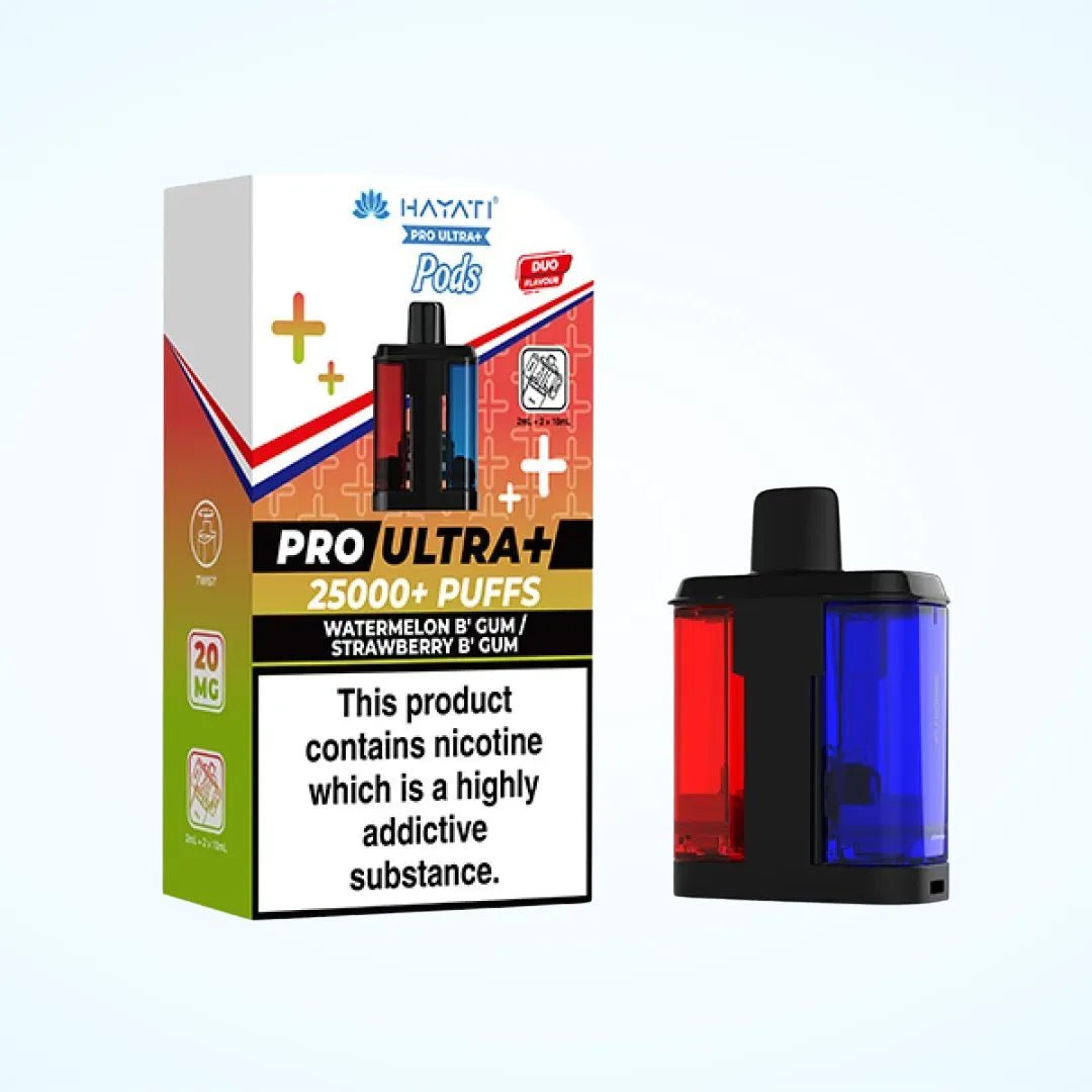 Hayati Pro Ultra Plus 25K Prefilled Pods - Eliquid Base - Watermelon Bubblegum / Strawberry Bubblegum