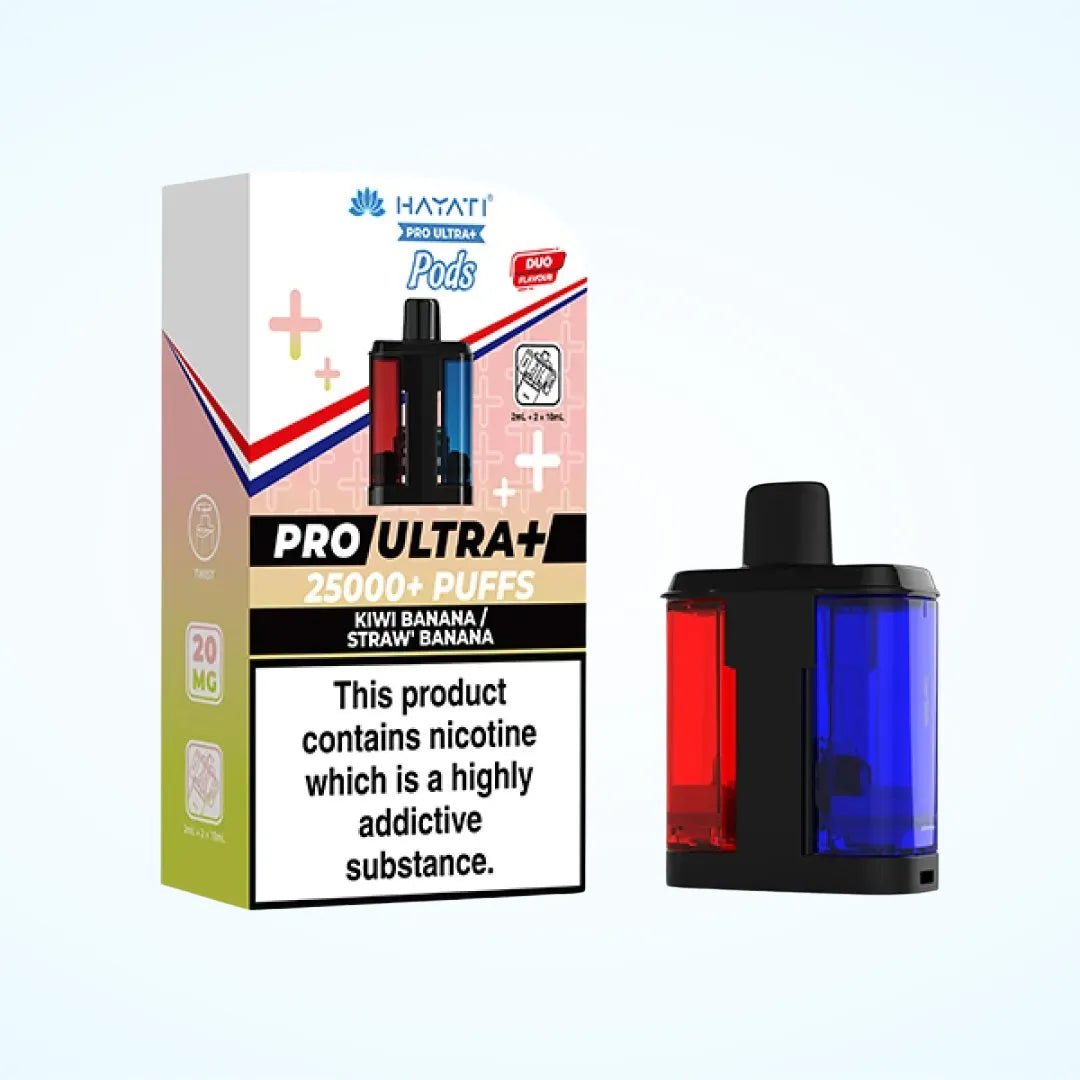 Hayati Pro Ultra Plus 25K Prefilled Pods - Eliquid Base - Kiwi Banana / Straw Banana