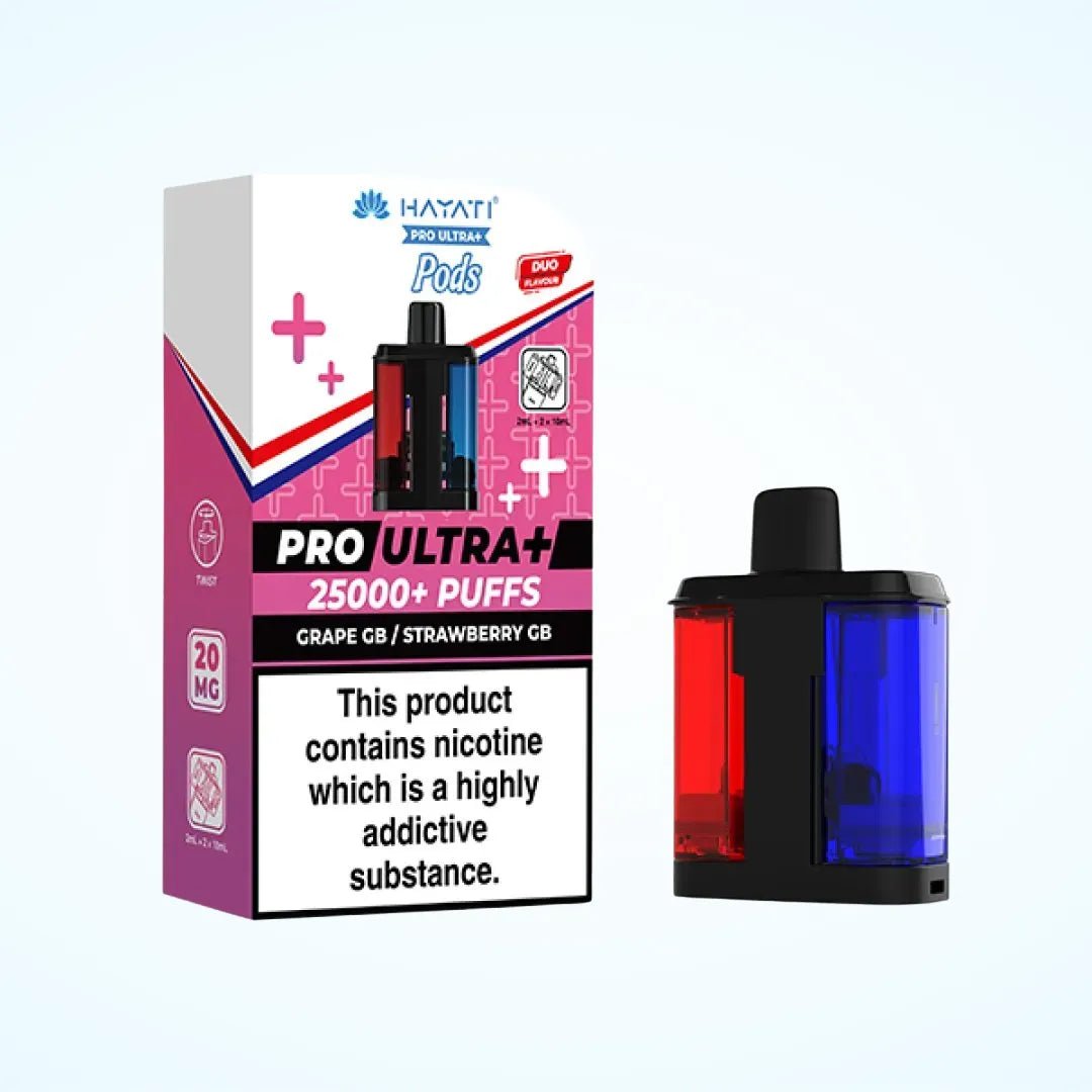Hayati Pro Ultra Plus 25K Prefilled Pods - Eliquid Base - Grape Gummy Bear / Strawberry Gummy Bear